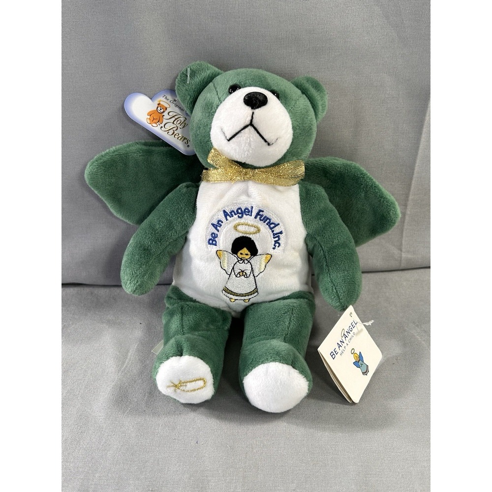 Holy Bears Be An Angel Fund Angel Teddy Bear Green Plush 9" 2021‎